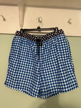 Men’s Draper James Lands’ End Swim Trunks Gingham